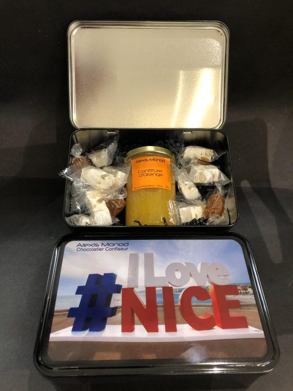 Boîte nougats et caramels et confiture I LOVE NICE v2 - Confiserie à Nice Boîte I LOVE NICE v2