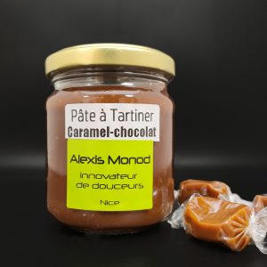 Pâte à tartiner amande noisette caramel beurre salé chocolatier Nice Alexis monod