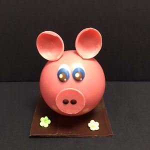 Cochon de lait gracieux en chocolat blanc chocolaterie Alexis monod Nice