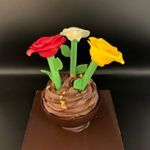 Bouquet de roses en chocolat chocolaterie Alexis monod Nice