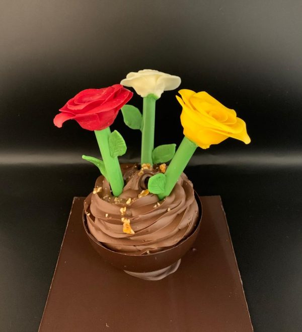 Bouquet de roses en chocolat chocolaterie Alexis monod Nice