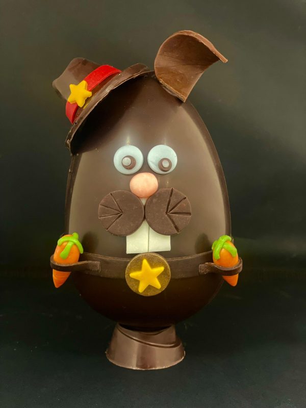 L'Œuf Lapin " Le Cow-boy" chocolat lait garni