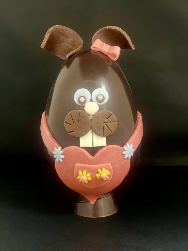 Lapin Coeur garni en chocolat noir