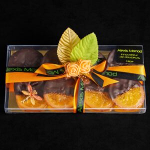 Tranches d'oranges confites au chocolat Noir