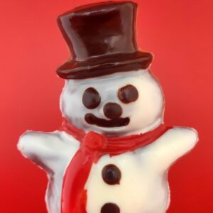 BONHOMME DE NEIGE en chocolat noir & blanc