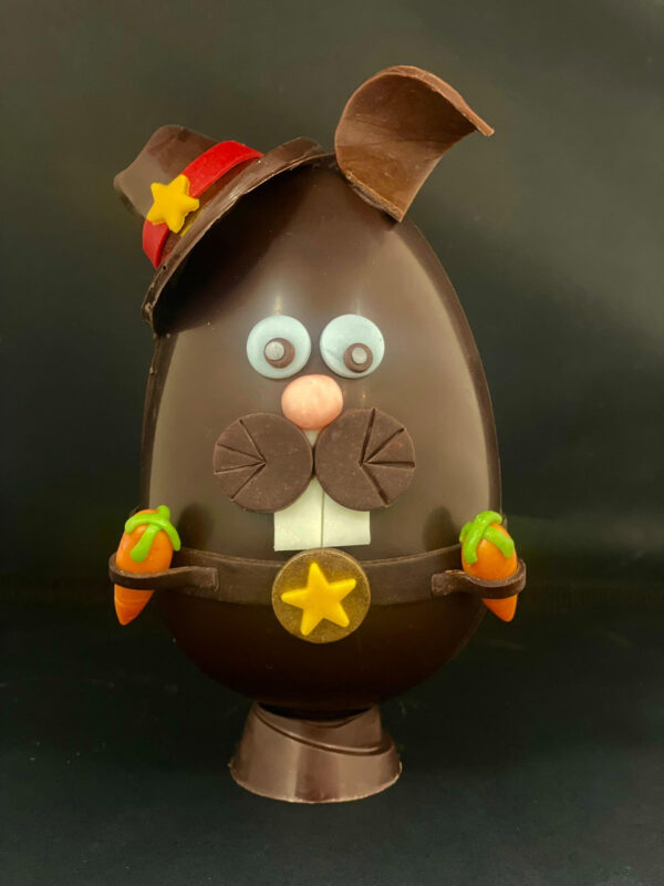 L'Œuf Lapin " Le Cow-boy" chocolat lait garni