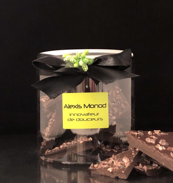 Boîte de chocolat concassé Noir aux éclats de grué