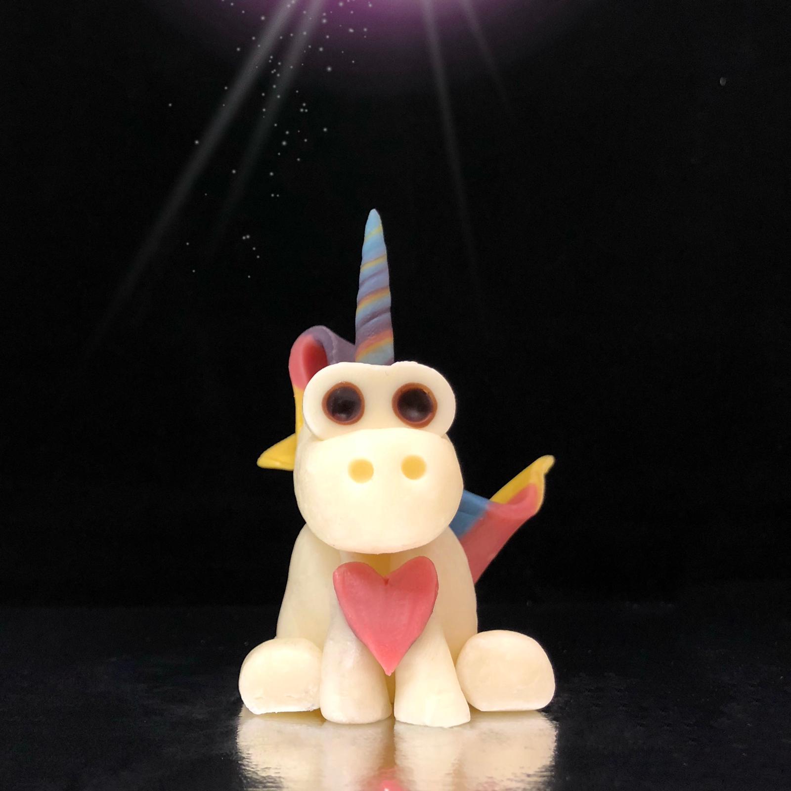 Licorne en chocolat blanc