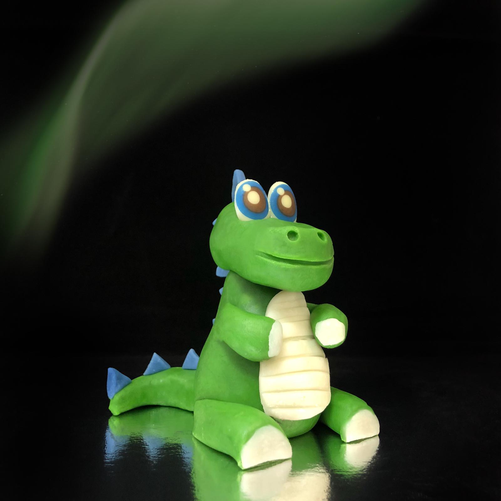 Dinosaure en chocolat blanc