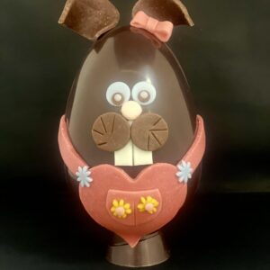 Lapin Coeur garni en chocolat noir