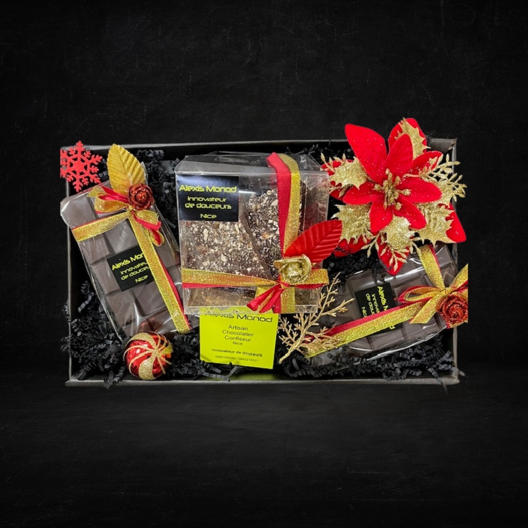 un coffret cadeau spécial gourmandise de Noël