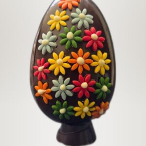 Œuf « Printemps Fleuri » — Chocolat noir ou lait — Garni