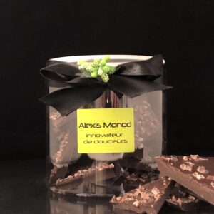 Boîte de chocolat concassé Noir aux éclats de grué